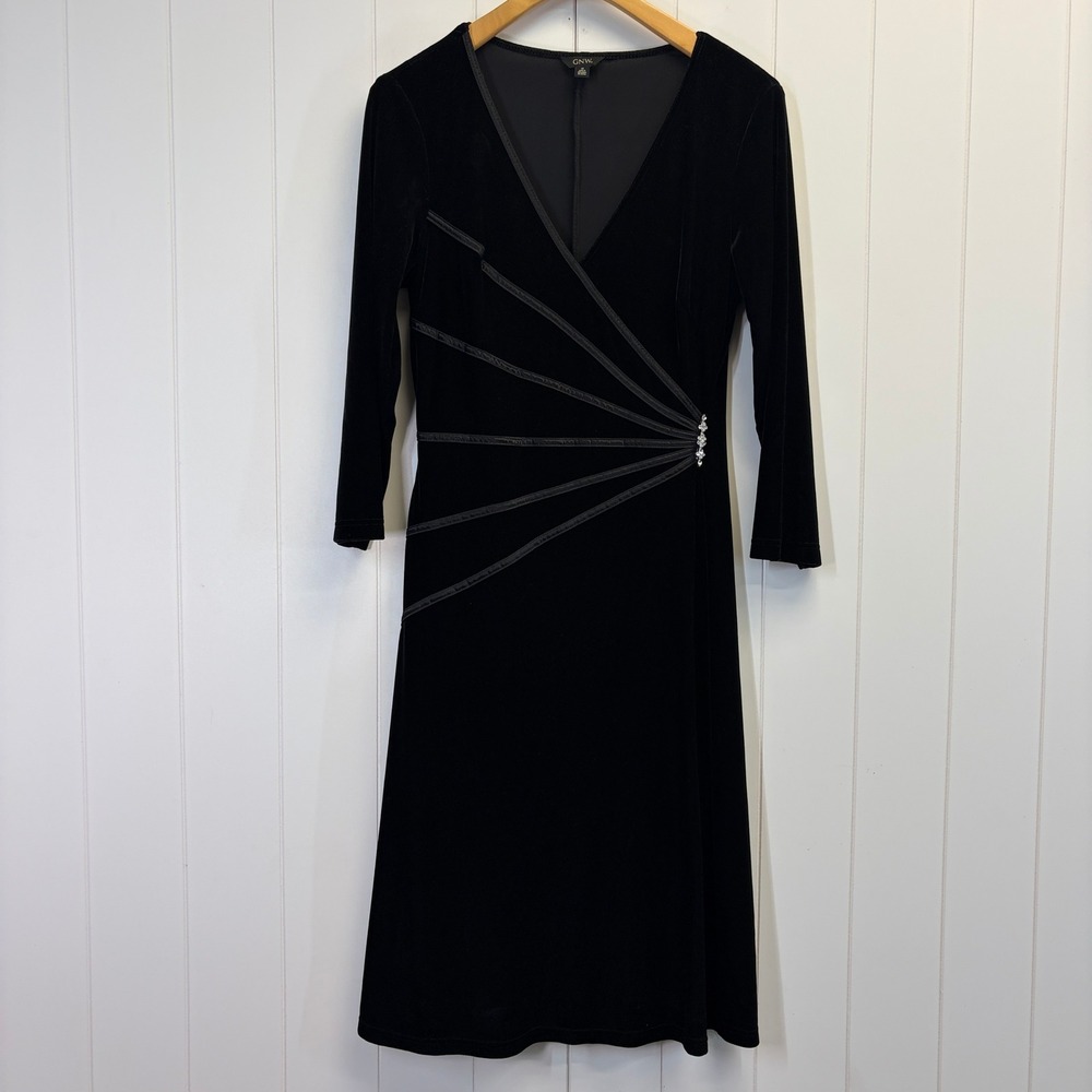 GNW Y2K Dark Academia Velvet Midi Dress Women Size 14 Cocktail Witchy Holiday